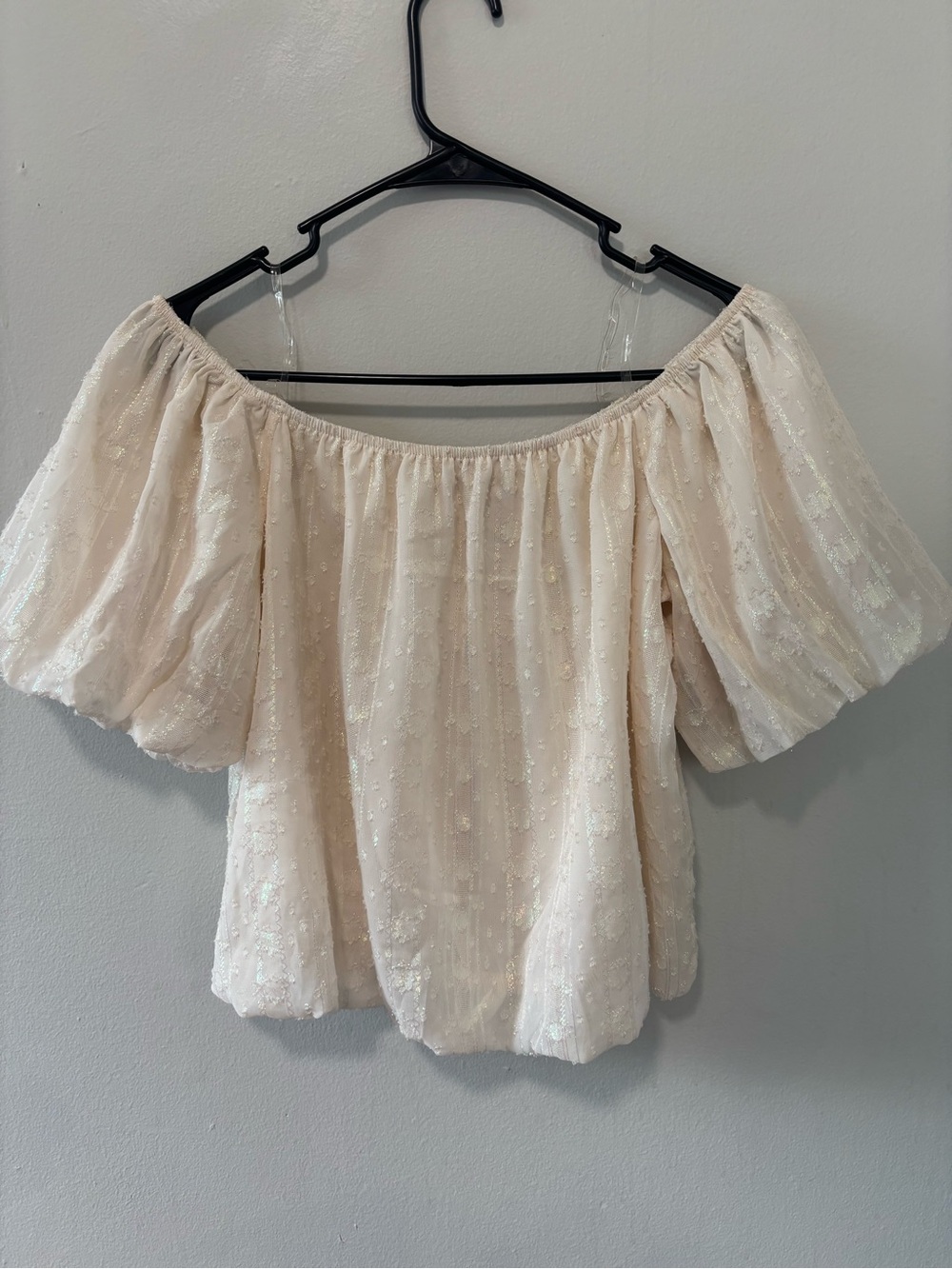 Women's Off-Shoulder Puff Sleeve Blouse - Cream